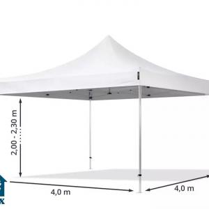 Premium pop-up összecsukható pavilon, rendezvénysátor, harmónikasátor 4x4m ponyva PVC szerkezete acél 40mm