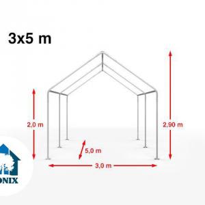 Premium rendezvénysátor  3x5 m, ponyva PE 450 fehér (15m2)