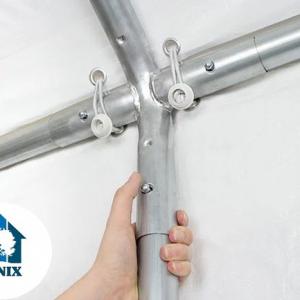 Premium rendezvénysátor és parti sátor 4 × 6 m – 24 m², fehér, 100%-ban vízálló  PE ponyvával,  horganyzott acélvázzal
