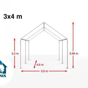 Premium rendezvénysátor parti sátor 3x4m, ponyva PE 450 szürke