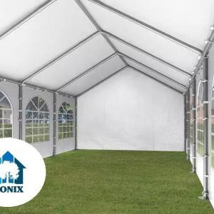 Premium rendezvénysátor parti sátor 3x6m, ponyva PE 450 szürke  (18m2)