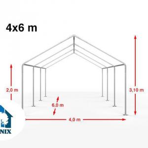 Premium rendezvénysátor parti sátor 4x6 m, ponyva PE 450 fehér (24 m2)