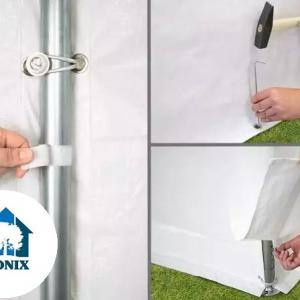 Premium rendezvénysátor parti sátor 4x6 m, ponyva PE fehér