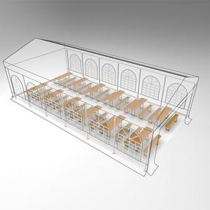 Premium rendezvénysátor parti sátor 6x12 m ponyva PE 350 fehér