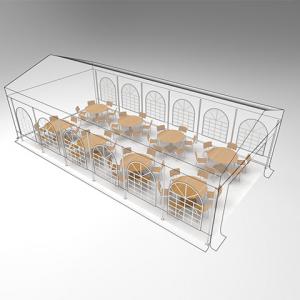 Premium rendezvénysátor parti sátor 6x12 m ponyva PE 350 fehér