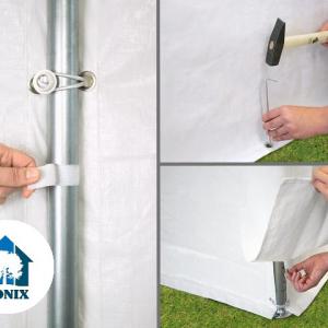 Premium rendezvénysátor parti sátor 6x12 m ponyva PE 350 fehér