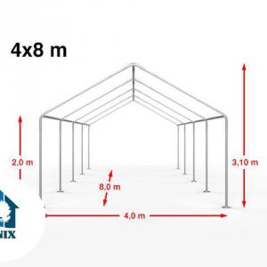 Premium rendezvénysátor partisátor  4x8 m, ponyva PE 450 szürke