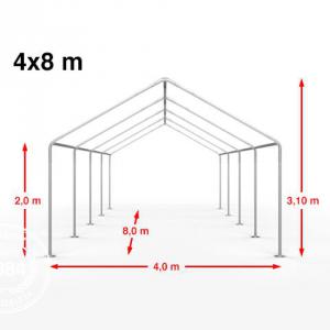 Premium rendezvénysátor partisátor 4x8m, ponyva PE fehér