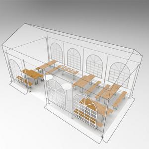 Premium rendezvénysátor partisátor 4x8m, ponyva PE fehér