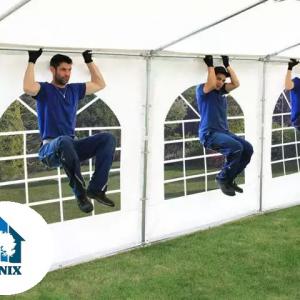 Premium rendezvénysátor partisátor 5x10 m ponyva PE 550 fehér erősített szerkezettel