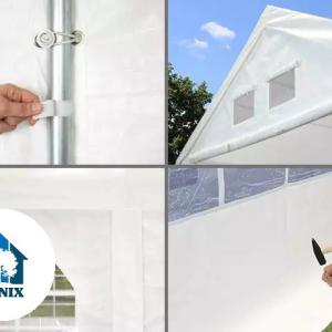 Premium rendezvénysátor partisátor 5x10 m ponyva PE fehér erősített szerkezettel