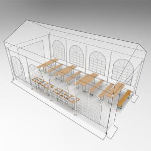 Premium rendezvénysátor partisátor 8x4m, ponyva PE 450 fehér