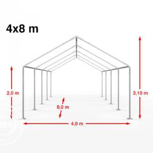 Premium rendezvénysátor partisátor 8x4m, ponyva PE fehér