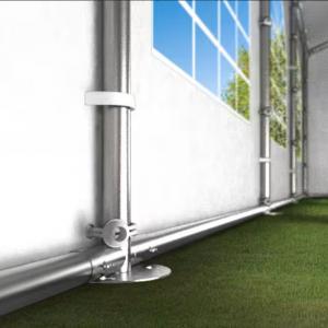 Premium rendezvénysátor, sörsátor és parti sátor 4 × 8 m – 32 m², fehér, 100%-ban vízálló PE ponyvával, horganyzott acélvázzal, padlókerettel és tetőerősítéssel