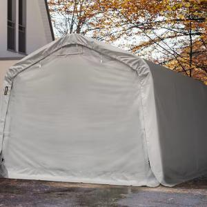 Professional Ponyvagarázs mobilgarázs autógarázs 3,3x4,8m, PVC ponyva, szürke statikai megerősítéssel