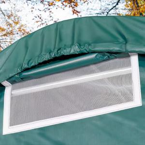 Professional Ponyvagarázs mobilgarázs autógarázs  3,3x7,2m, PVC ponyva, sötét zöld statikai megerősítéssel