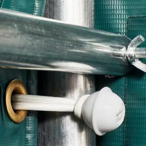 Professional Ponyvagarázs mobilgarázs autógarázs  3,3x7,2m, PVC ponyva, sötét zöld statikai megerősítéssel