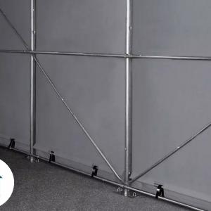 Professzionáis  ponyvacsarnok raktársátor hangársátor  6x12m raktársátor bejárat 4,1x2,9 m ponyva lángálló PVC szürke