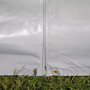 Professzionáis  ponyvacsarnok raktársátor hangársátor  6x12m raktársátor bejárat 4,1x2,9 m ponyva lángálló PVC szürke