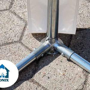 Professzionáis  raktársátor, tároló sátor 6x22 m ponyva lángálló PVC fehér  erősített szerkezettel padlókerettel +2,6 m oldalmagasság
