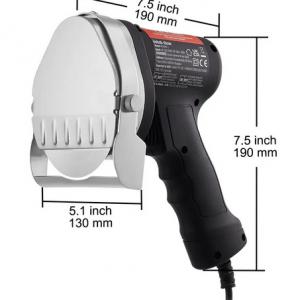 Professzionális elektromos gyros, kebab kés – 80 W teljesítmény, 0–8 mm állítható szeletvastagság, cserélhető sima és recés pengékkel, rozsdamentes acél kivitel