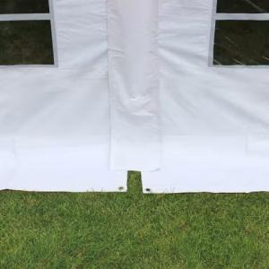 Professzionális extra erős, lángálló rendezvény- és fesztiválsátor 7 × 20 m, 140 m², PVC ponyvával, 2,60 m oldalmagassággal, megerősített horganyzott acélszerkezettel és padlókerettel – fehér