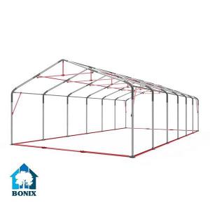 Professzionális extra erős, lángálló rendezvénysátor 8 × 28 m, 224 m², fehér PVC ponyvával, 2,6 m oldalmagassággal, Ø 50 mm-es erősített horganyzott acélvázzal és padlókerettel