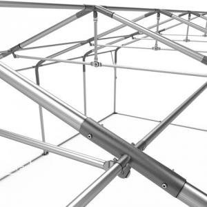 Professzionális extra erős parti rendezvénysátor 8x20 m, ponyva lángálló PVC oldalmagasság  +2,6 m erősített szerkezettel fehér