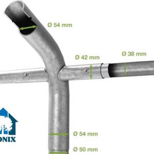 Professzionális extra erős parti rendezvénysátor 8x20 m, ponyva lángálló PVC oldalmagasság  +2,6 m erősített szerkezettel fehér