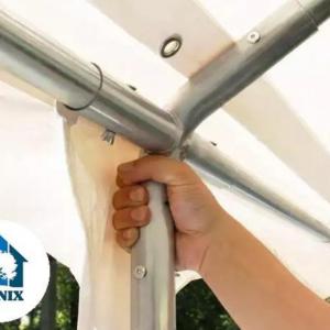 Professzionális extra erős parti rendezvénysátor 8x36 m, ponyva lángálló PVC oldalmagasság  +2,6 m erősített szerkezettel fehér