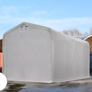 Professzionális extra erős  raktársátor 4x8m bejárat 3,5x3,5 m ponyva PVC