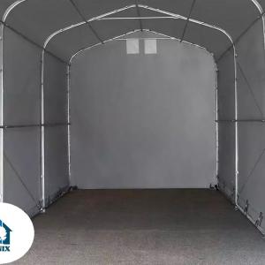 Professzionális extra erős  raktársátor 4x8m bejárat 3,5x3,5 m ponyva PVC