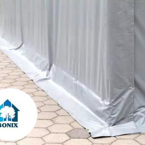 Professzionális extra erős  raktársátor 4x8m bejárat 3,5x3,5 m ponyva PVC