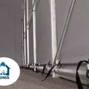 Professzionális extra erős  raktársátor 4x8m bejárat 3,5x3,5 m ponyva PVC