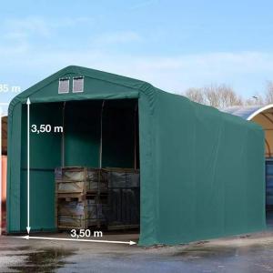 Professzionális extra erős  raktársátor 4x8m bejárat 3,5x3,5 m ponyva PVC