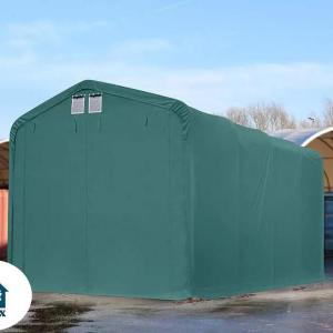 Professzionális extra erős  raktársátor 4x8m bejárat 3,5x3,5 m ponyva PVC