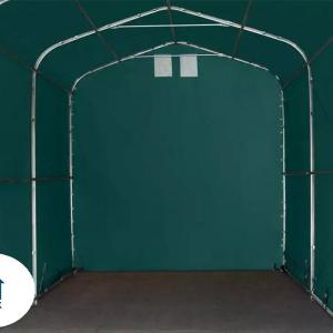 Professzionális extra erős  raktársátor 4x8m bejárat 3,5x3,5 m ponyva PVC
