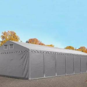 Professzionális  extra erős raktársátor 5x16 m, ponyva PVC  +2,6 m oldalmagasság, erősített szerkezettel (80m2)