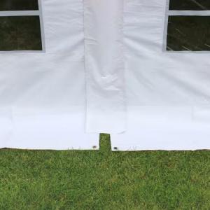 Professzionális extra erős rendezvény- és fesztiválsátor 7 × 14 m, 98 m², lángálló PVC ponyvával, 2,60 m oldalmagassággal, megerősített horganyzott acélszerkezettel és padlókerettel – fehér
