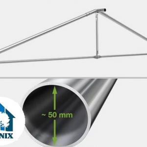 Professzionális extra erős rendezvény- és fesztiválsátor 8 × 12 m, 96 m², lángálló PVC ponyvával, 2,60 m oldalmagassággal, megerősített horganyzott acélszerkezettel és padlókerettel – fehér