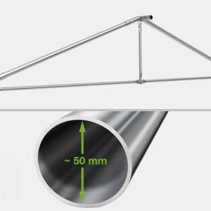 Professzionális extra erős rendezvény- és fesztiválsátor 8 × 24 m, 192 m², lángálló PVC ponyvával, 2,60 m oldalmagassággal, megerősített horganyzott acélszerkezettel és padlókerettel – fehér