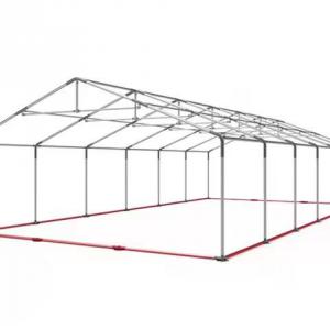 Professzionális extra erős rendezvény- és fesztiválsátor 8 × 24 m, 192 m², lángálló PVC ponyvával, 2,60 m oldalmagassággal, megerősített horganyzott acélszerkezettel és padlókerettel – fehér