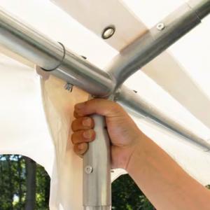Professzionális extra erős rendezvénysátor  5x12m, ponyva PVC 800 erősített szerkezettel padlókerettel fehér