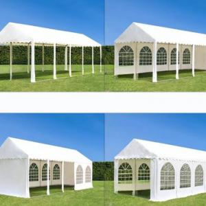 Professzionális extra erős rendezvénysátor 6x18m, ponyva PVC fehér +2,6 m oldalmagasság, erősített szerkezet  acélcső Ø 50mm (108m2)