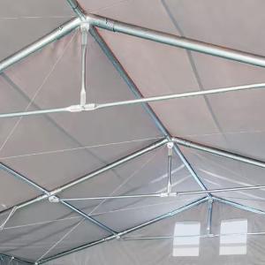 Professzionális ipari raktársátor 8 × 24 m – 192 m², 4,00 m oldalmagassággal, tolókapuval, PVC ponyvával és extra megerősített horganyzott acélszerkezettel