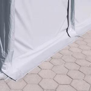 Professzionális ipari raktársátor 8 × 24 m – 192 m², 4,00 m oldalmagassággal, tolókapuval, PVC ponyvával és extra megerősített horganyzott acélszerkezettel