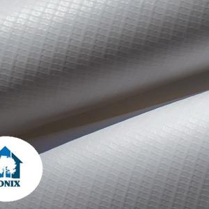 Professzionális ipari raktársátor, tárolósátor 8 × 8 m – 64 m², 4,00 m oldalmagassággal, felhúzható kapuval, erős szürke PVC ponyvával és extra megerősített horganyzott acélszerkezettel