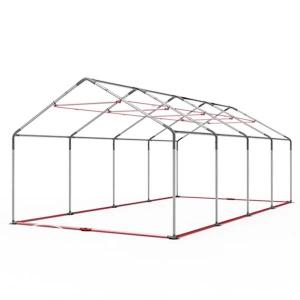 Professzionális lángálló rendezvénysátor, partisátor 3 × 6 m, 18 m², PVC ponyvával, megerősített horganyzott acélszerkezettel, stabil padlókerettel és megerősített tetőszerkezettel