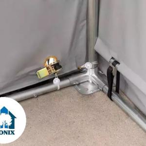 Professzionális ponyva csarnok raktársátor 6x12m oldalmagasság 4,00m ponyva lángálló PVC szürke