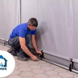 Professzionális ponyvacsarnok raktársátor 4×6 m, 24 m², 3,00 m oldalmagassággal, lángálló PRIMEtex PVC ponyvával, két cipzáras kapuval és teljesen horganyzott acélvázzal – szürke
